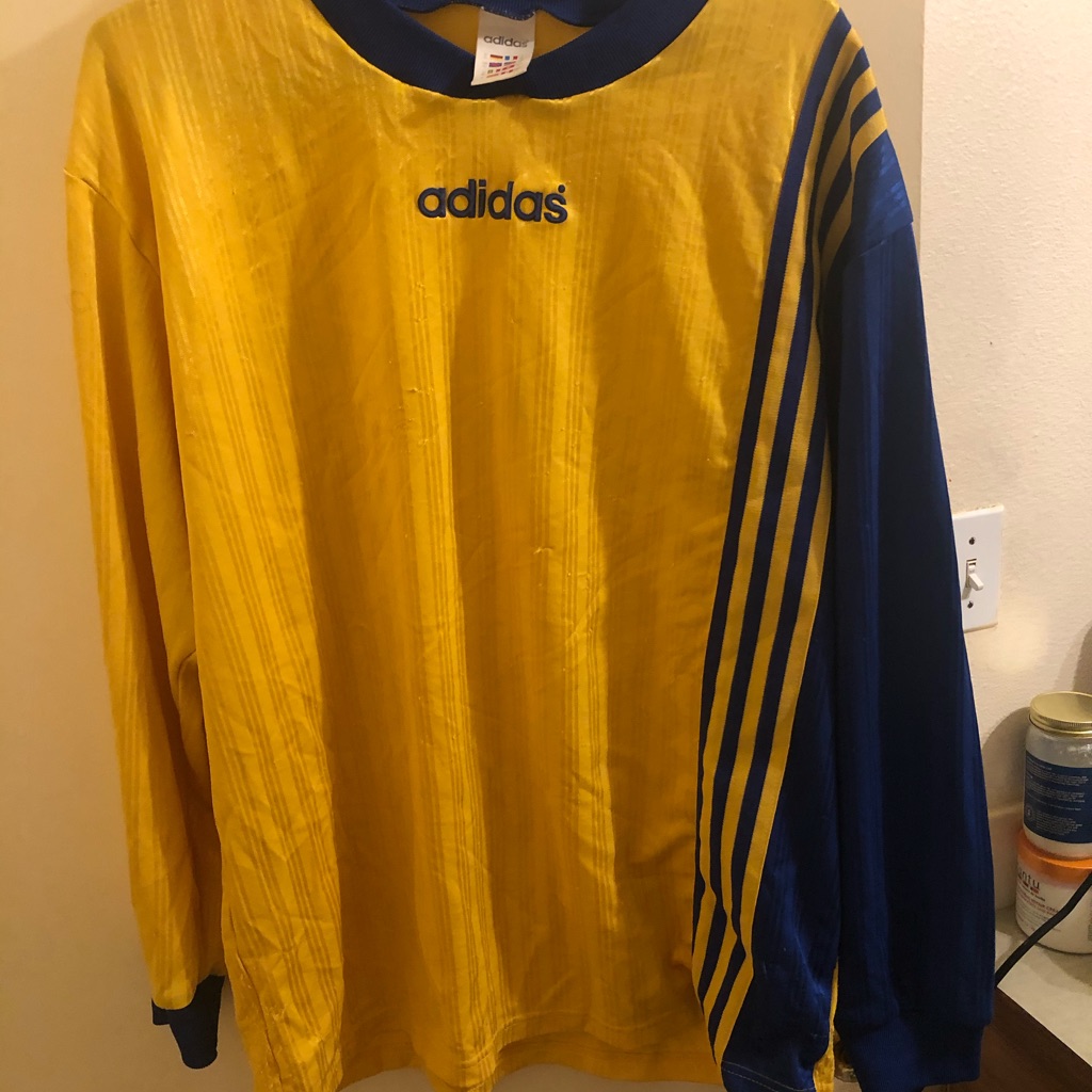 Vintageadidas Soccerjersey Longsleeve Yellow Sz Xl